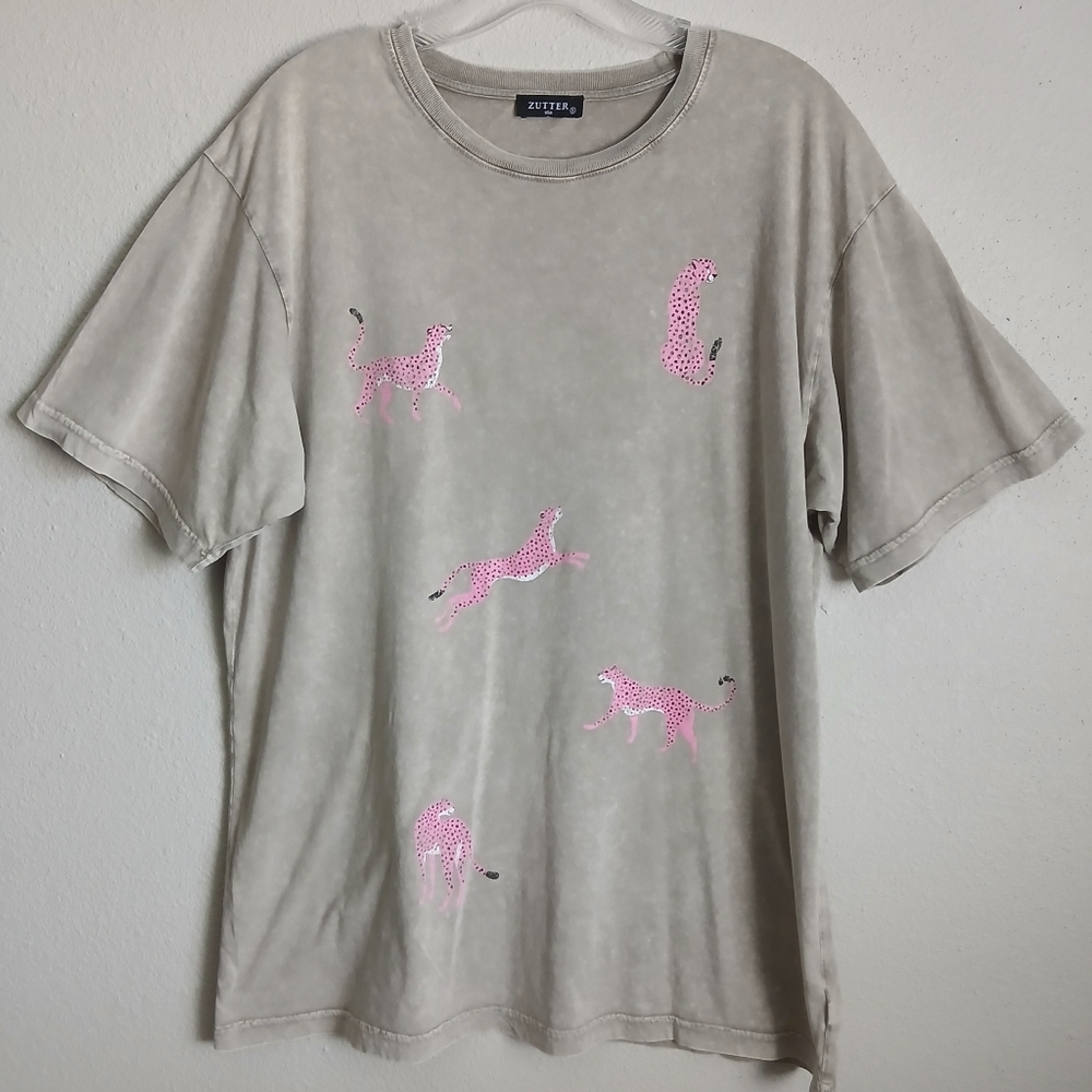 Zutter Tee Pink Leopard Size Small - Picture 6 of 6
